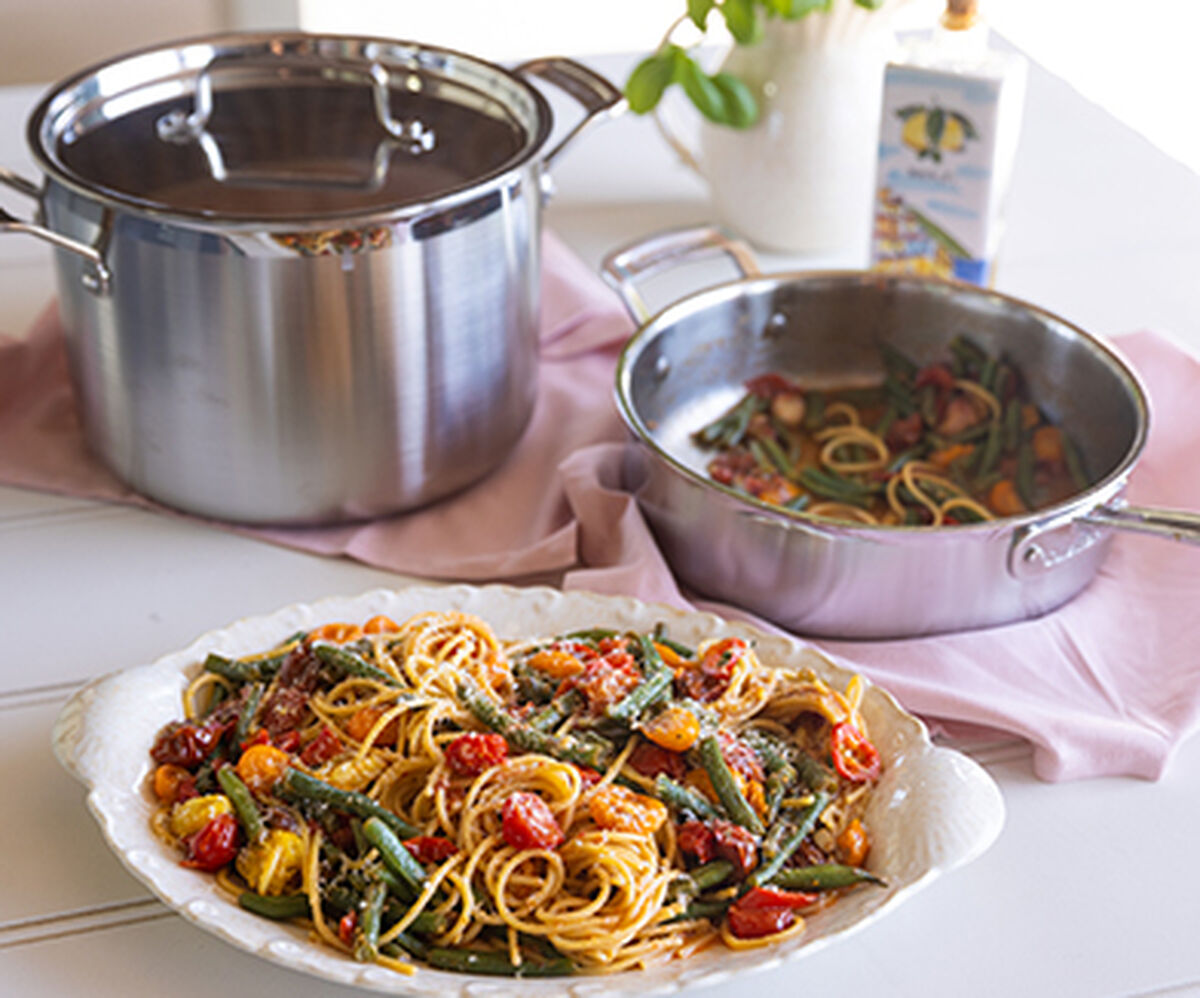 Spaghetti with Green Beans & Cherry Tomatoes-1